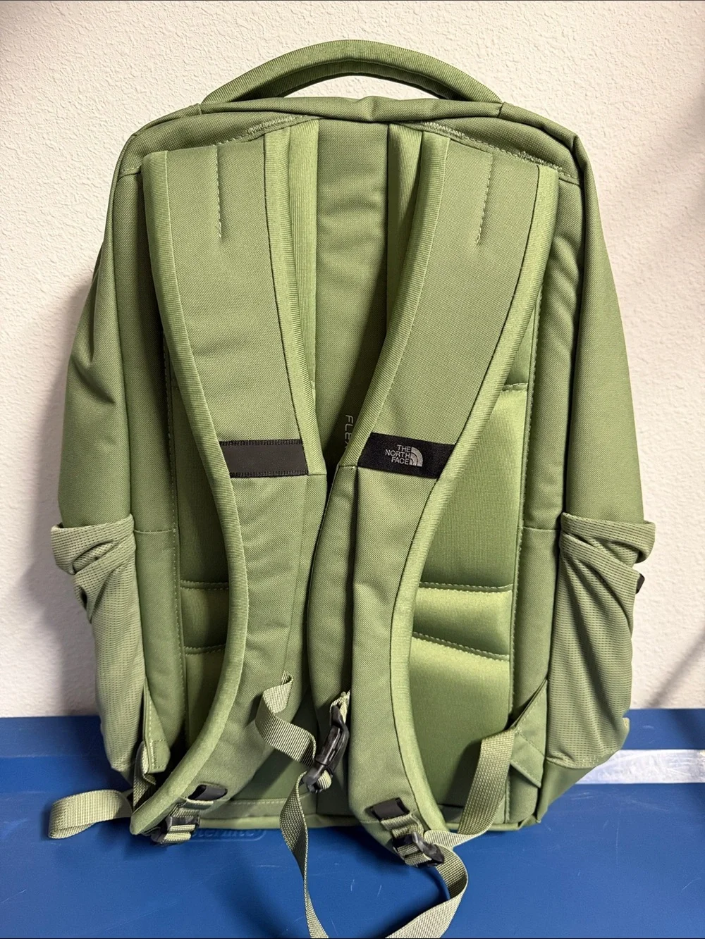 The North Face Lichen Green Backpack with Front Zipper Pocket
